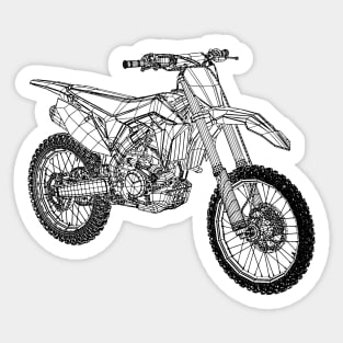 CRF250R Motorcycles Blueprint Sketch Art Sticker